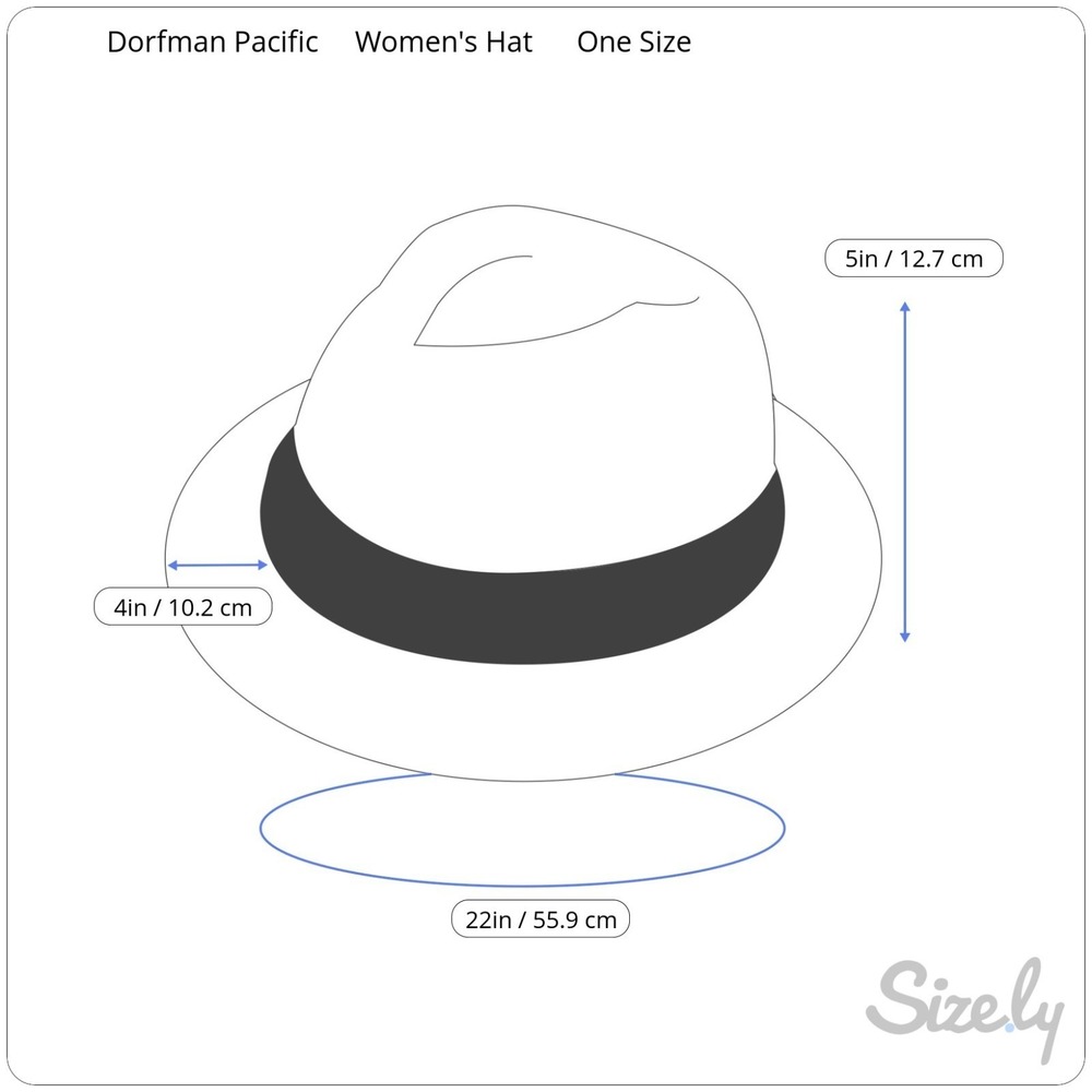 Dorfman Pacific Women's Straw Fedora Hat Black Ribbon Band Wide Brim Summer Sun - Picture 15 of 15